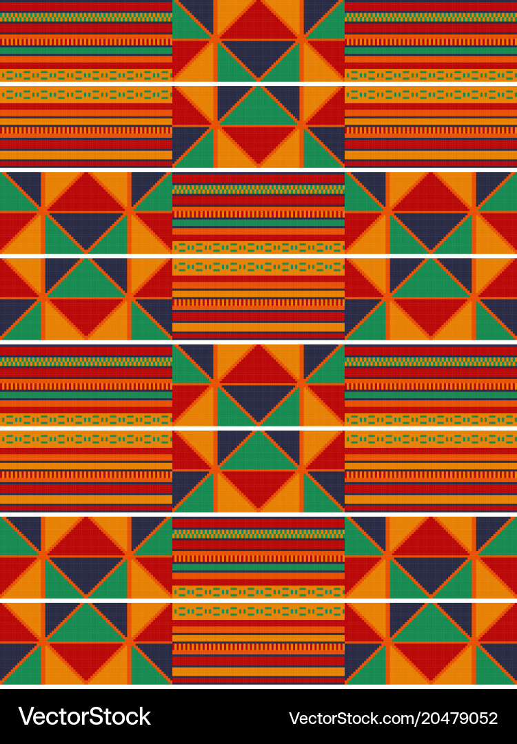 Colorful african print cloth kente seamless Vector Image