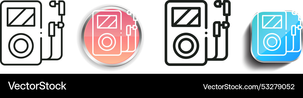 Device icon thin linear regular and button style vector image