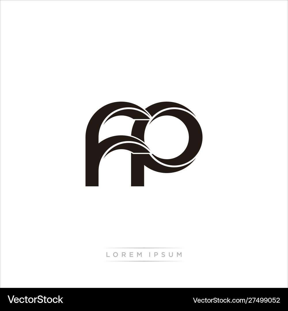 Fp initial letter split lowercase modern monogram Vector Image