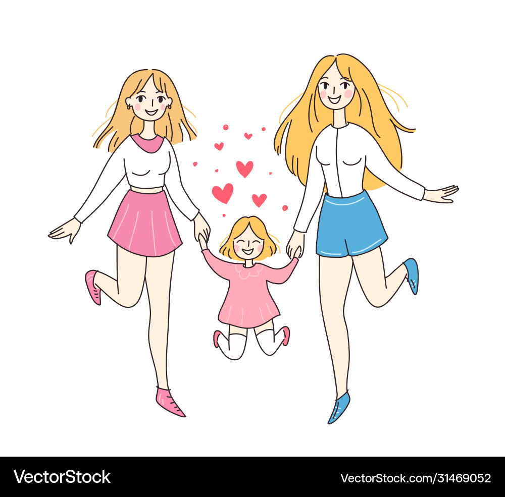 Lgbt lesbian family concept woman couple Lgbt lesbian family concept woman couple vector image