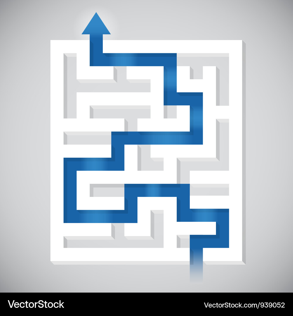 Maze Path Solution vector image