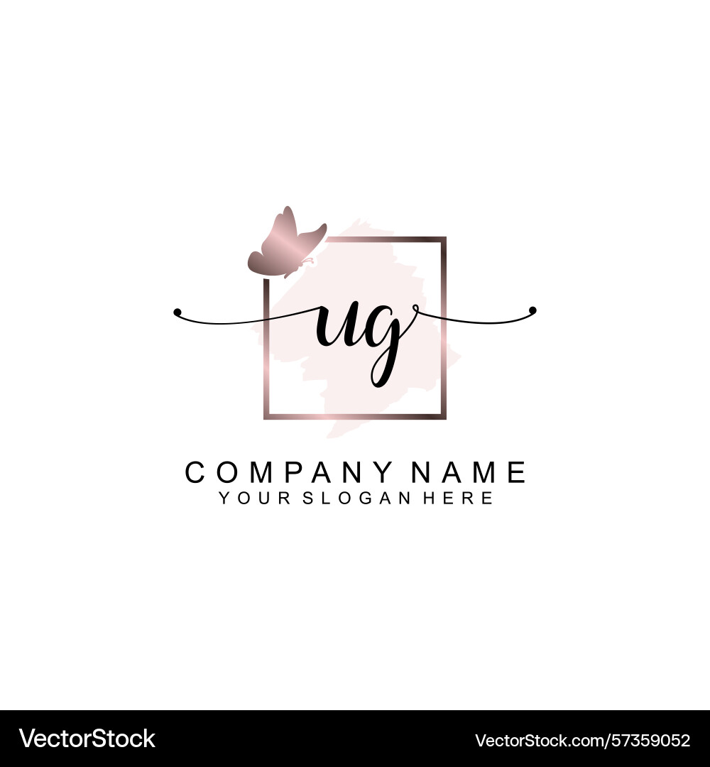 Minimalist handwritten ug initial logos with soft Vector Image