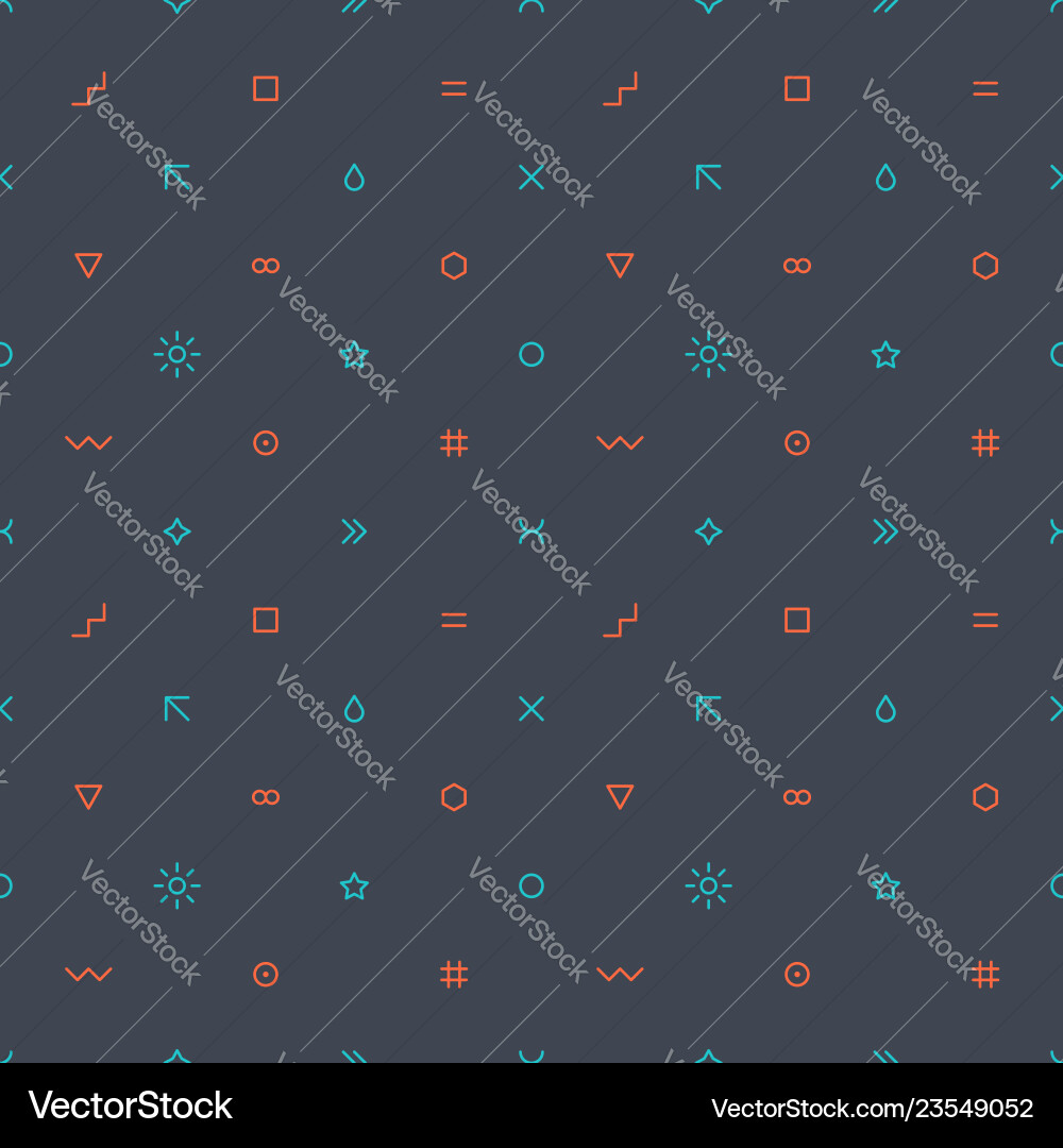 Seamless pattern in thin flat style Seamless pattern in thin flat style vector image