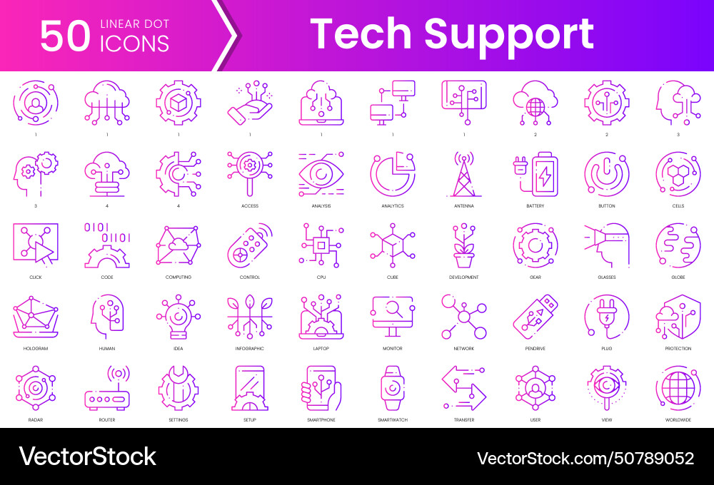 Set of technology icons gradient style icon bundle Set of technology icons gradient style icon bundle Vector Image