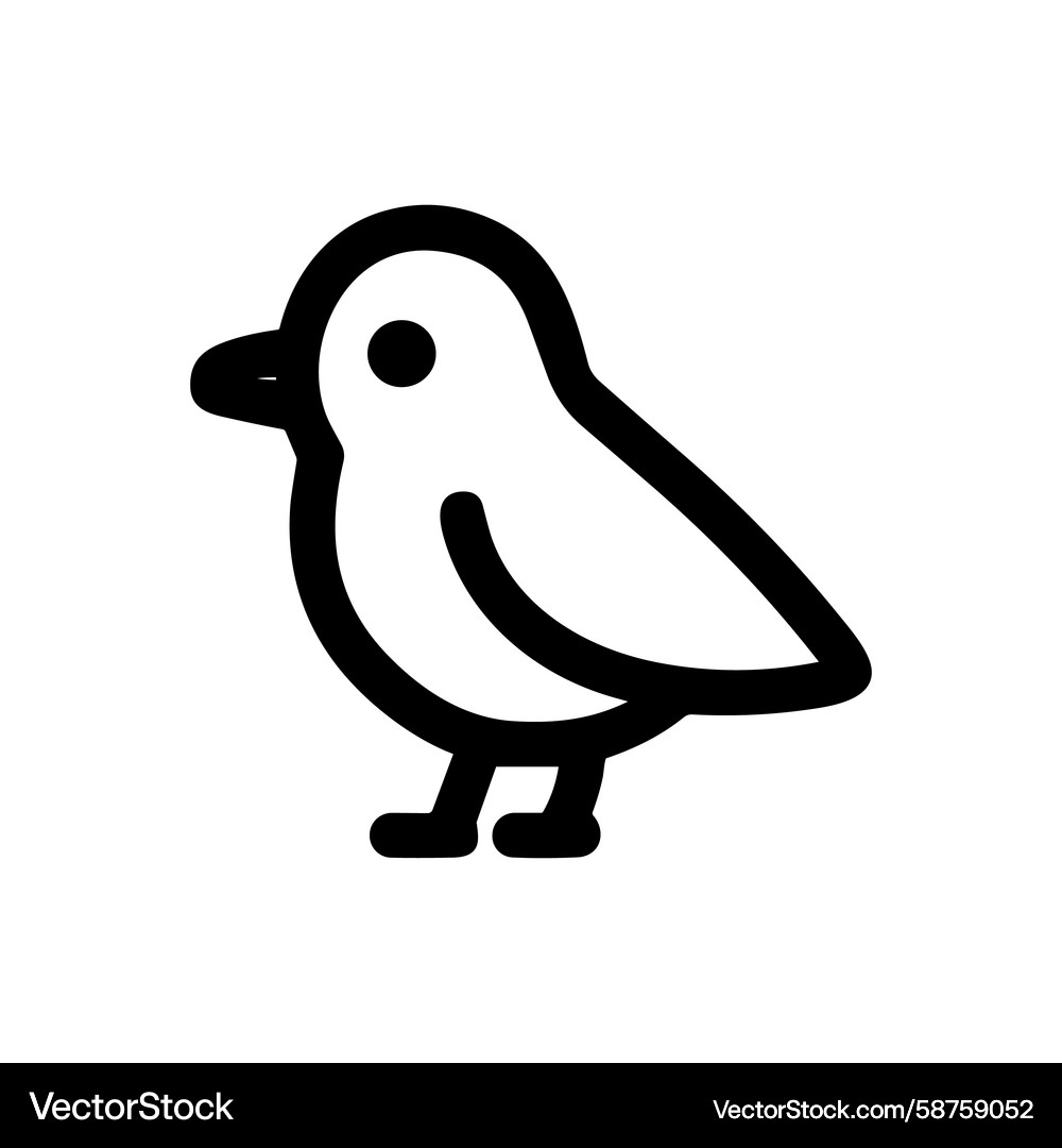 Simple Bird Outline Icon Vector Image
