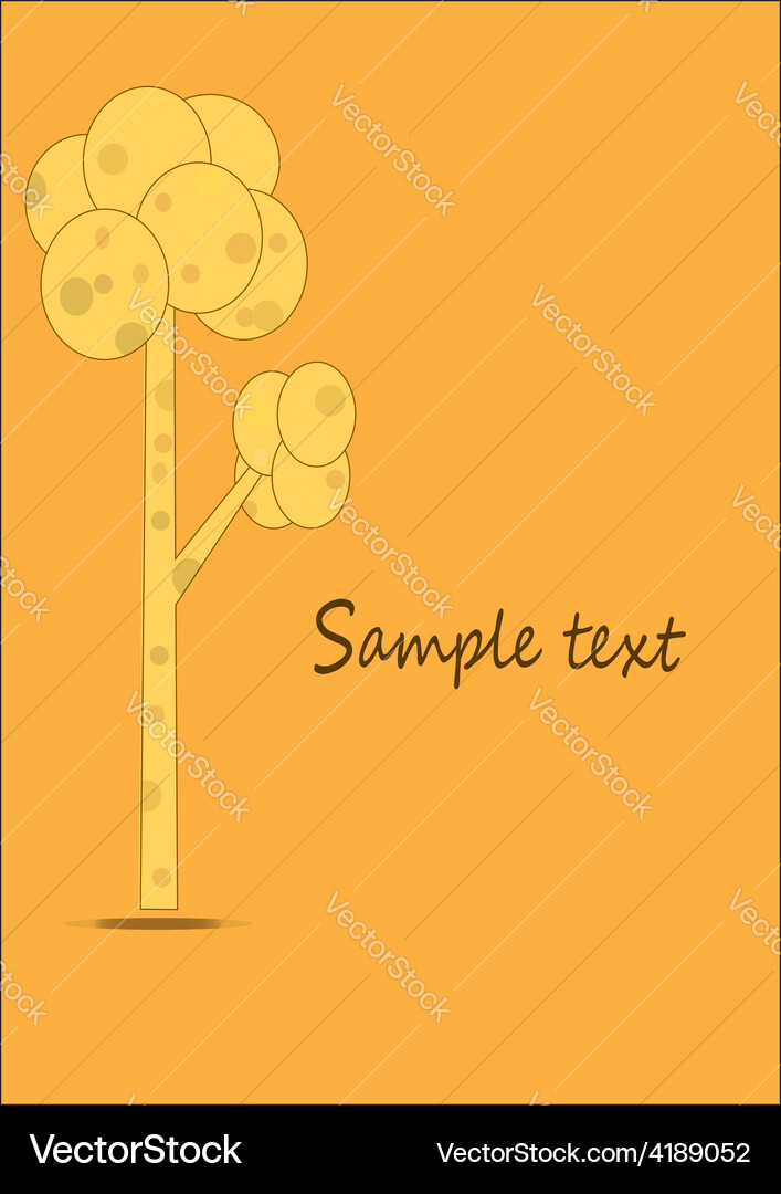 Tree pattern with the yellow card Vector Image