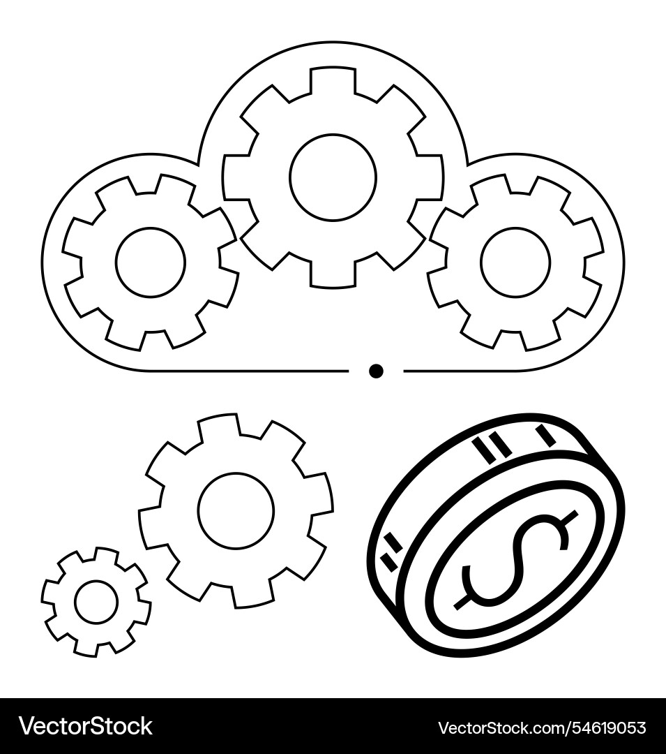 Cloud computing integration with financial Vector Image