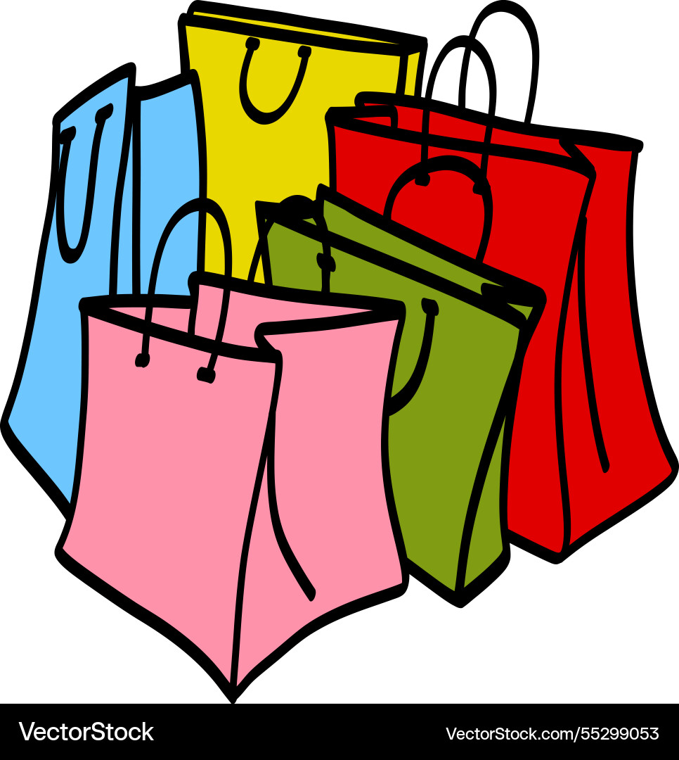 Colorful goodie bags shopping gift design Colorful goodie bags shopping gift design vector image