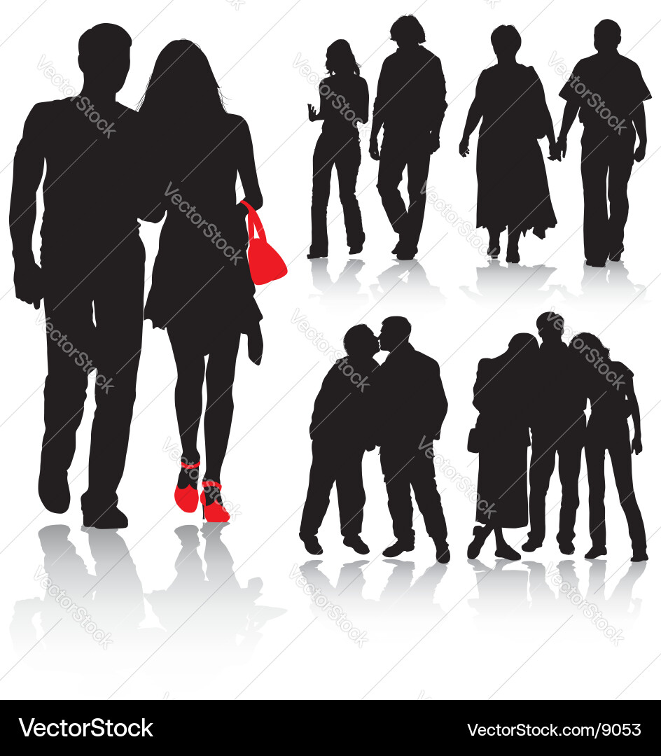 Couples Silhouettes Royalty Free Vector Image - VectorStock