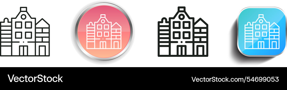 Holland icon thin linear regular and button style vector image