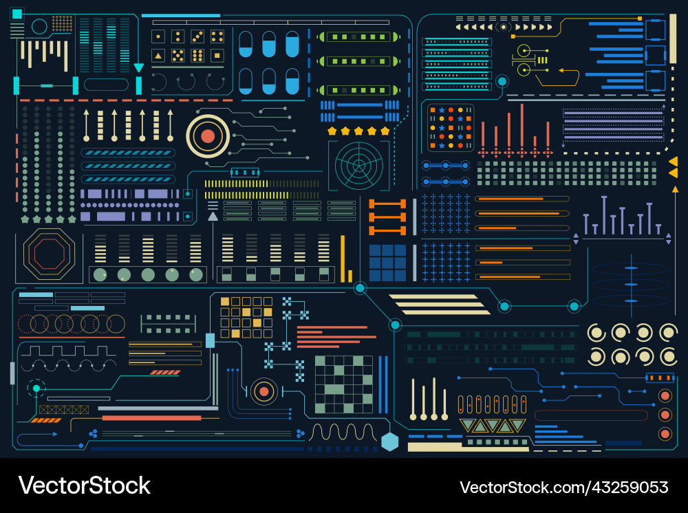 Hud elements screen background Hud elements screen background vector image