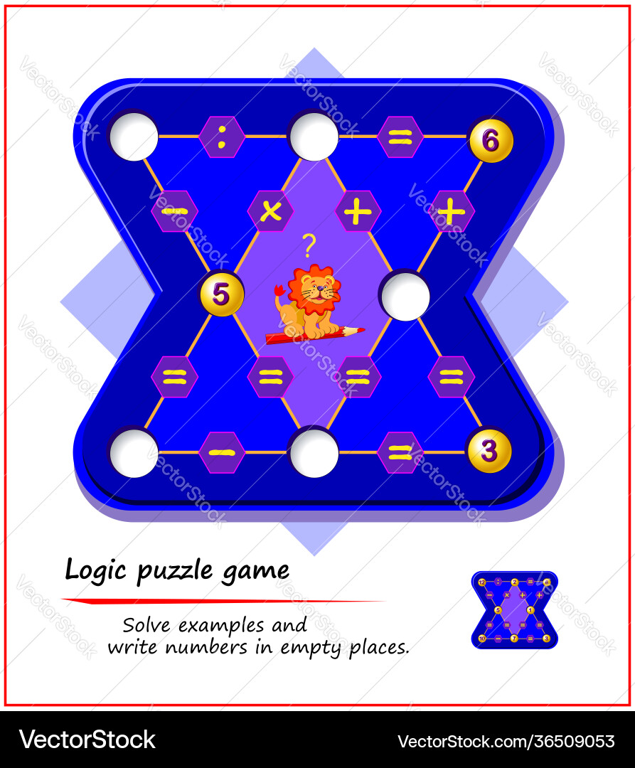 Logic Puzzle Number Game - Brain Teaser vector image