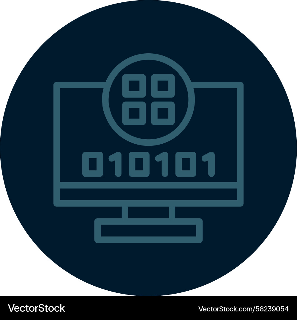 Binary Vista Line Icon - Multi Color Vector Image