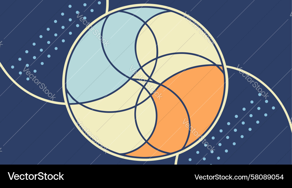 Intersecting Circles Abstract Pattern Vector Image