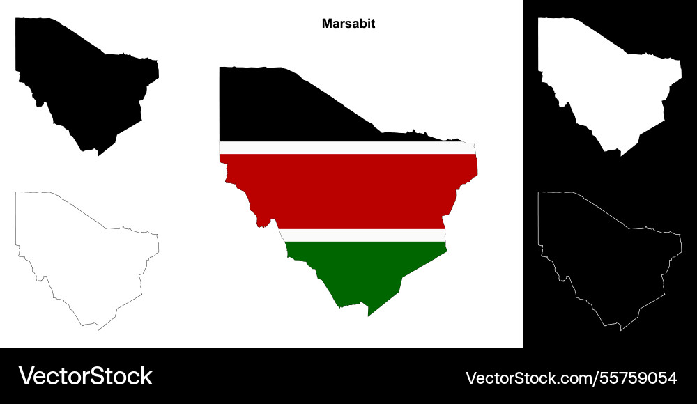 Marsabit outline map Vector Image