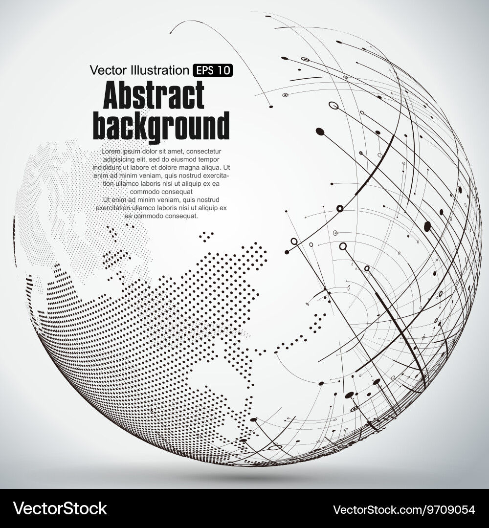 Point and curve constructed the sphere wireframe vector image