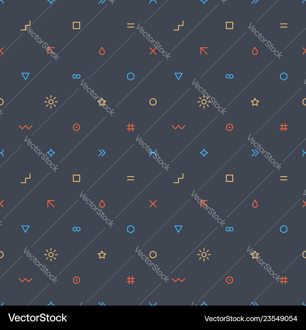 Seamless pattern in thin flat style Seamless pattern in thin flat style vector image
