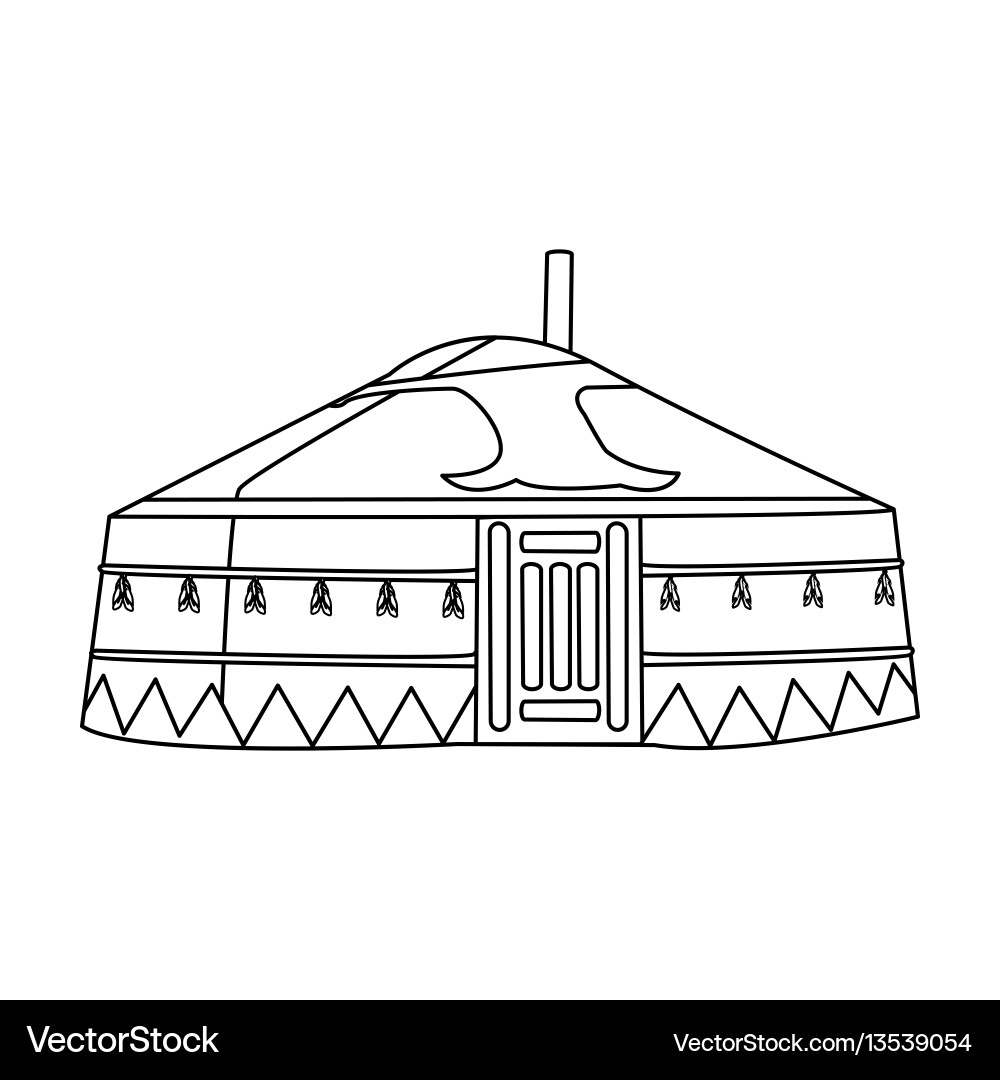 Tent in the mongolian vector image