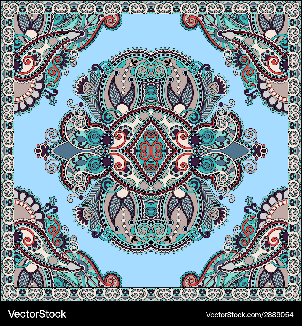 Traditionelle Zierblumenpaisley Bandanna vektorbild