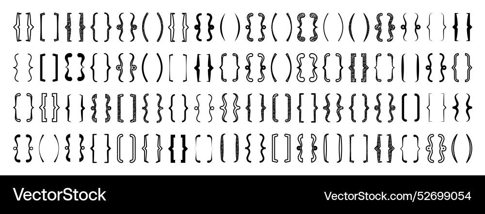 Various text brackets black quotation box curly Various text brackets black quotation box curly vector image