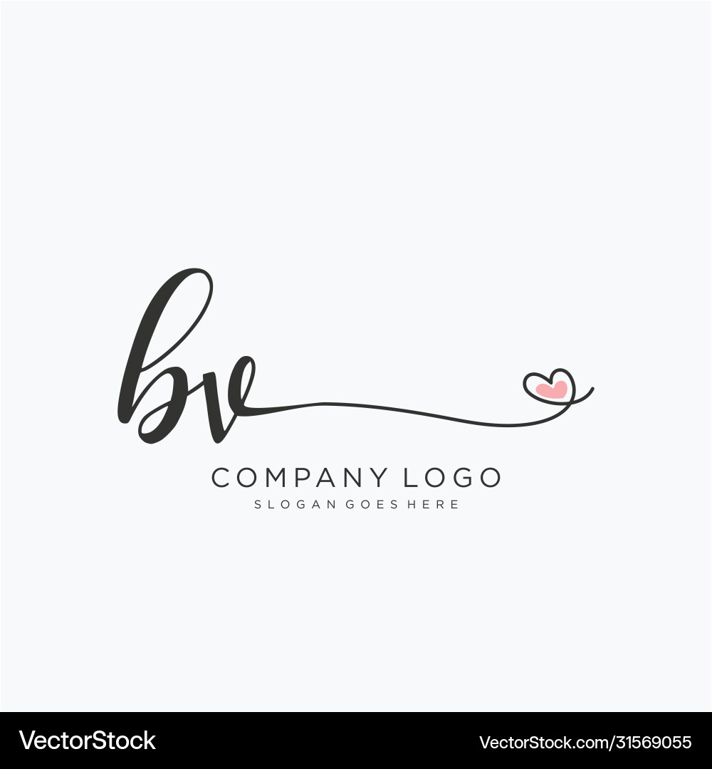 Bv erste handschriftliche Logo-Design Bv erste handschriftliche Logo-Design vektorbild