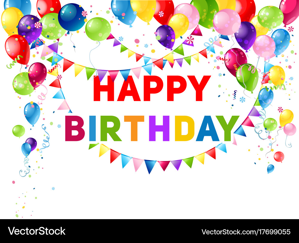 Colorful Birthday Balloons Vector Image