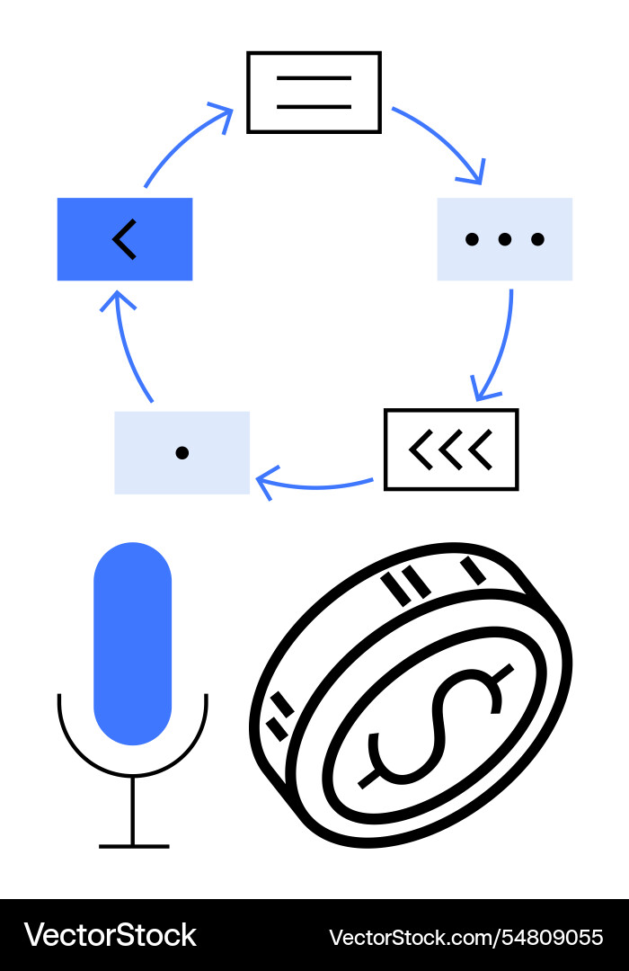 Conceptual diagram of workflow cycle Conceptual diagram of workflow cycle vector image