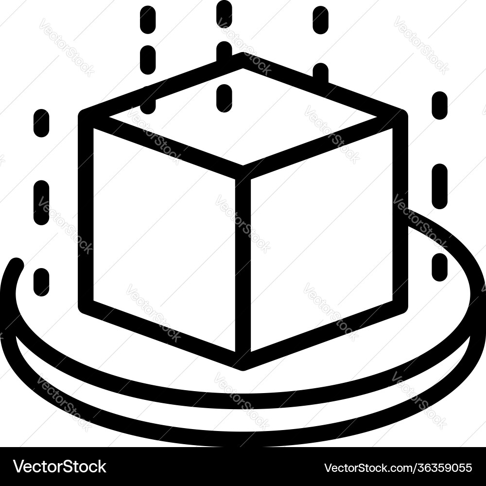 Cube interaction icon outline style Cube interaction icon outline style Vector Image
