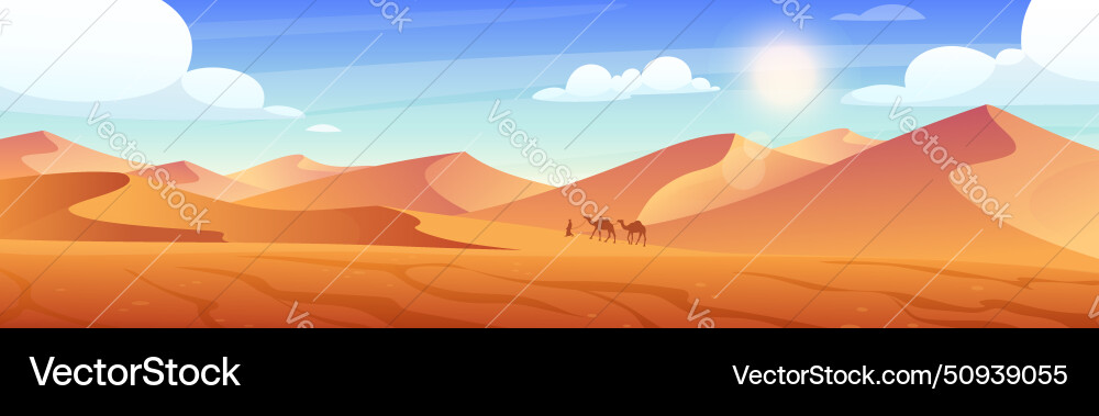 Desert landscape Royalty Free Vector Image - VectorStock