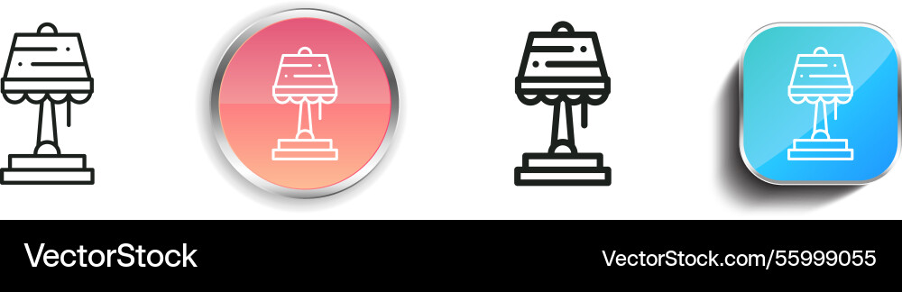 Lamp icon thin linear regular and button style vector image