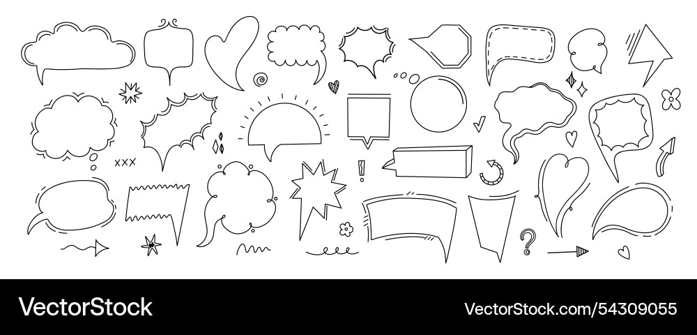 Sketch speech bubble hand drawn cute doodle Sketch speech bubble hand drawn cute doodle vector image