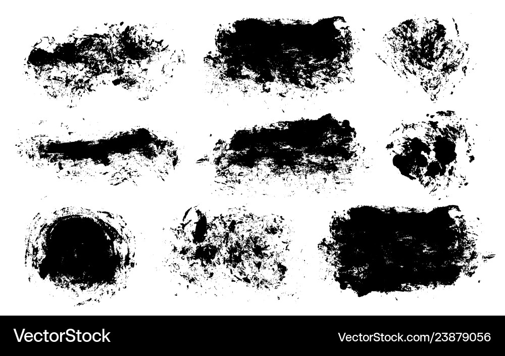 Brush strokes set painted isolated objects Brush strokes set painted isolated objects vector image