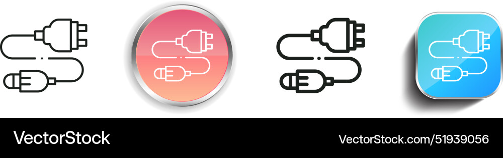 Cable icon thin linear regular and button style Cable icon thin linear regular and button style vector image