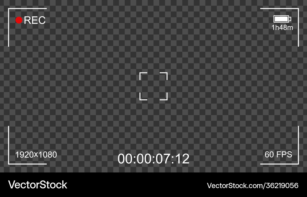 Camera rec interface viewfinder with transparent Camera rec interface viewfinder with transparent vector image