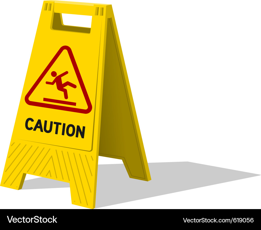 Cleaning in Progress - Caution Sign Vector Image
