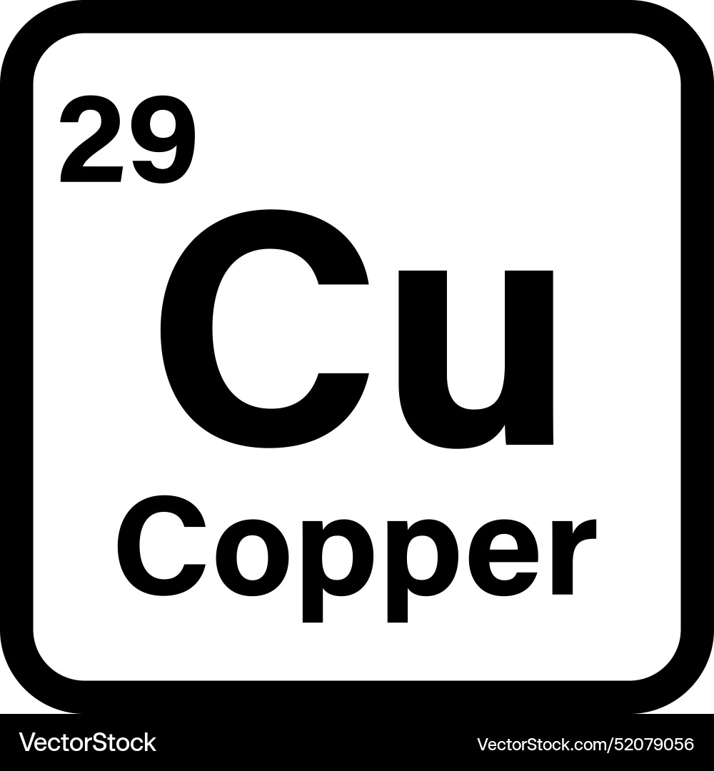 Copper chemical element icon isolated on white Copper chemical element icon isolated on white vector image