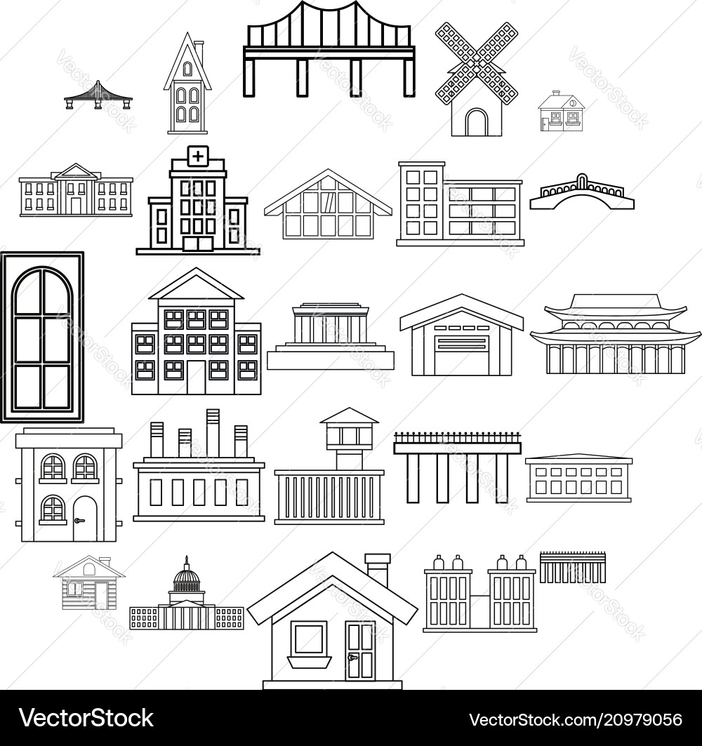Creature icons set outline style Creature icons set outline style Vector Image