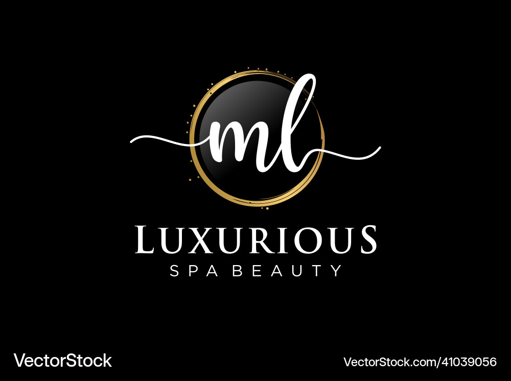 Initial ml feminine logo usable Royalty Free Vector Image