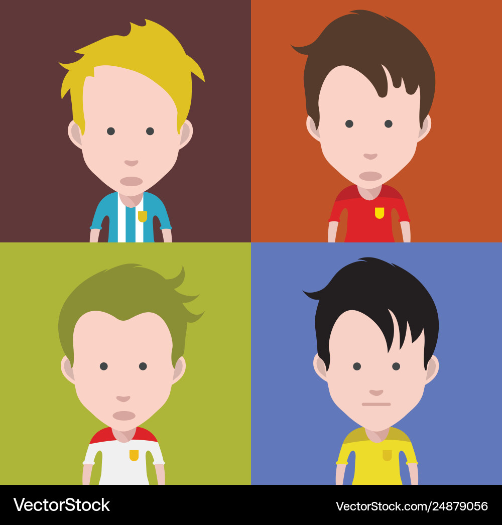 Set colorful avatars characters vector image