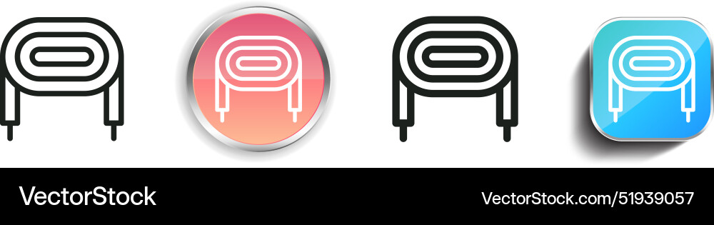 Cable icon thin linear regular and button style vector image