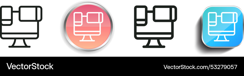 Devices icon thin linear regular and button style Vector Image