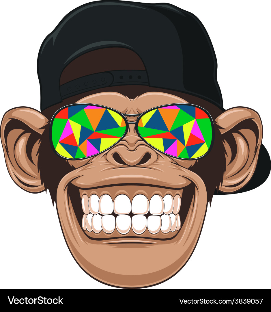 Funny monkey with glasses Royalty Free Vector Image