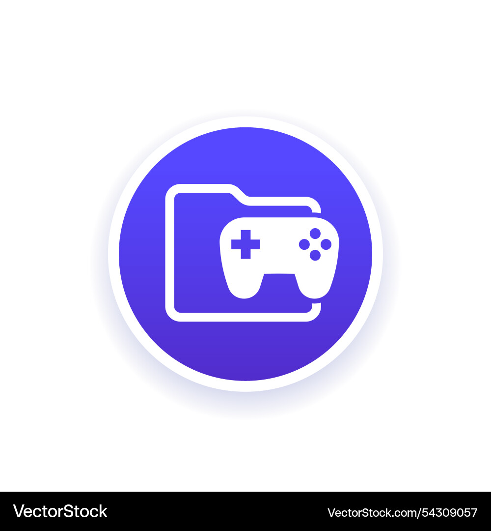 Game folder icon with a gamepad vector image