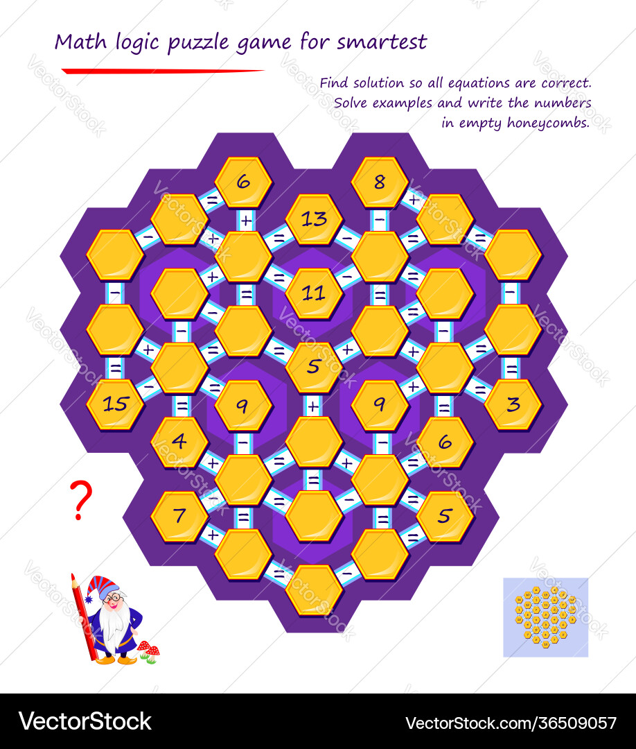 Math Logic Puzzle Game Vector Image