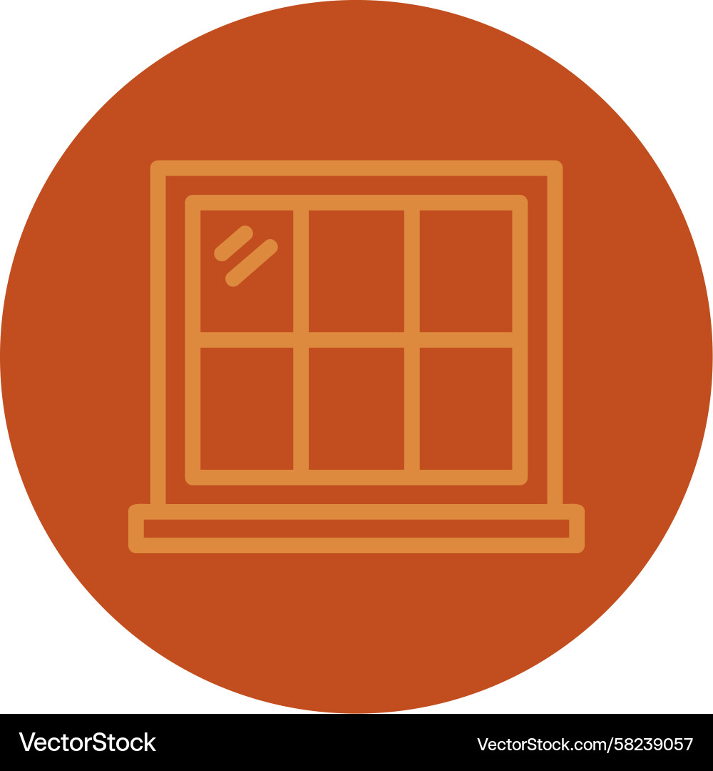 Multi-Color Window Line Icon Vector Image
