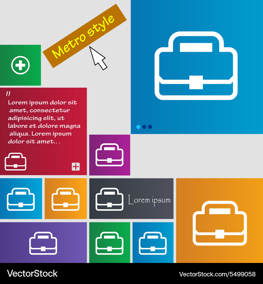 Briefcase icon sign buttons modern interface Vector Image