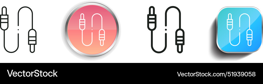 Cable icon thin linear regular and button style vector image