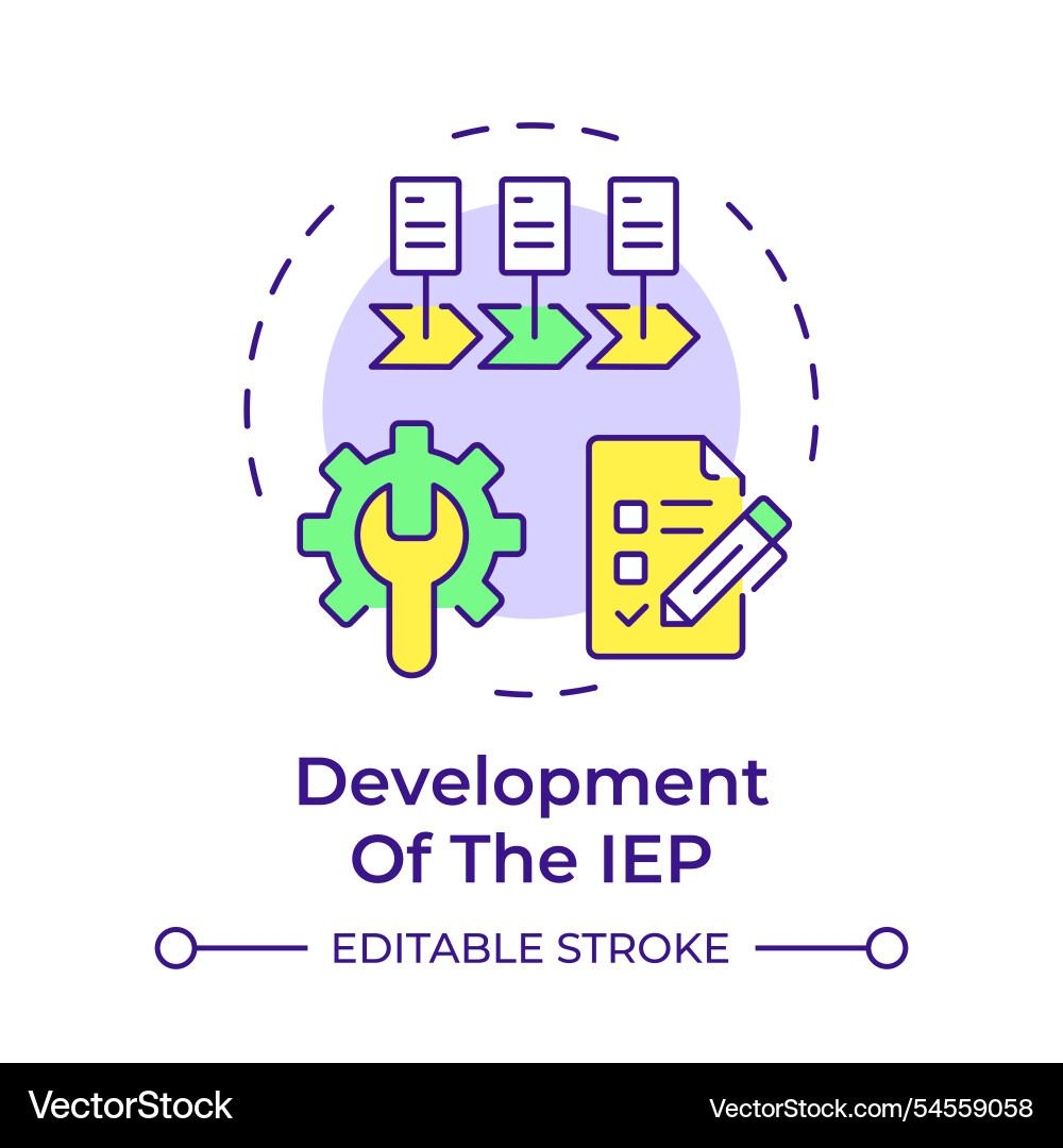 Development of iep multi color concept icon Development of iep multi color concept icon Vector Image