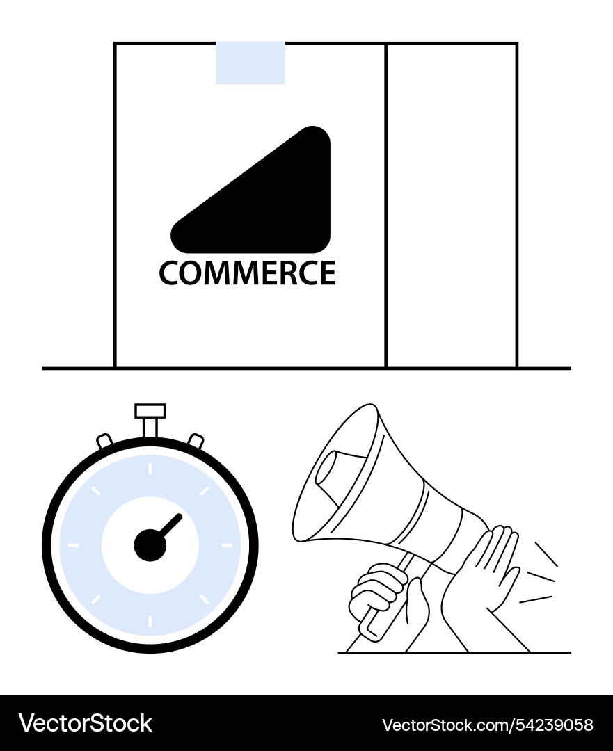E-commerce website interface with megaphone Vector Image