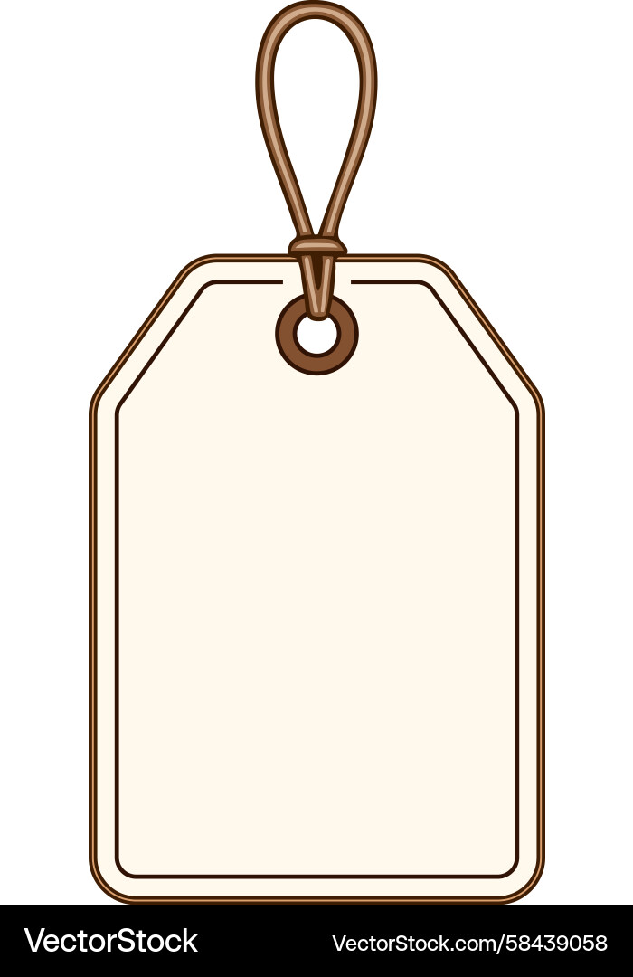 Empty Gift Tag with String Loop Vector Image